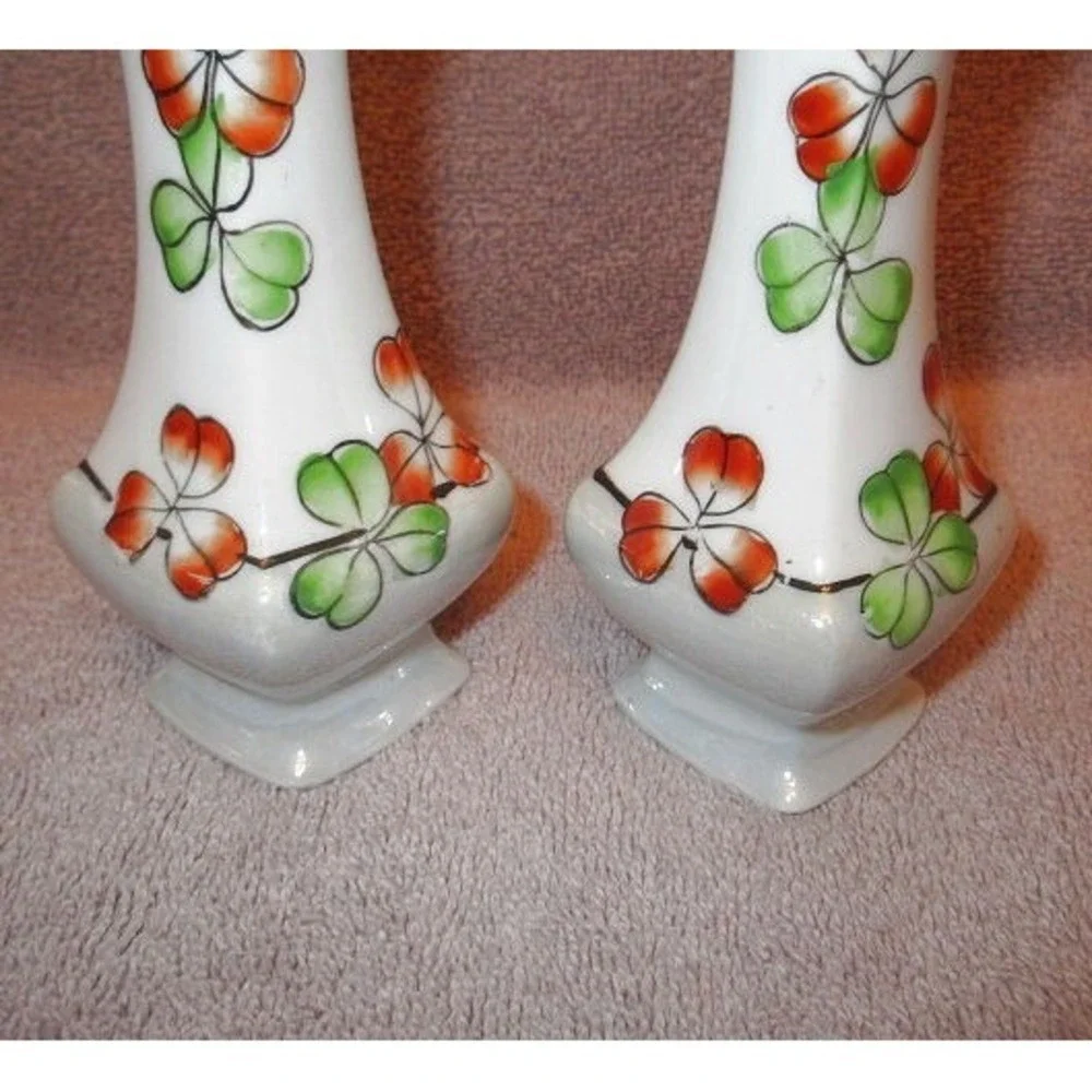 Vtg Japan Cherry Blossom Salt & Pepper Shakers Porcelain MCM 60s Cottagcore 5